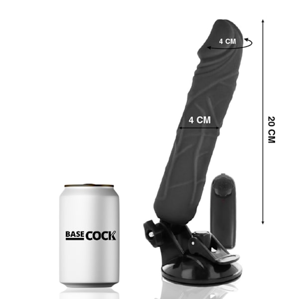 Basecock - Realistic Vibrator Remote Control Musta 20 cm -O- 4 cm
