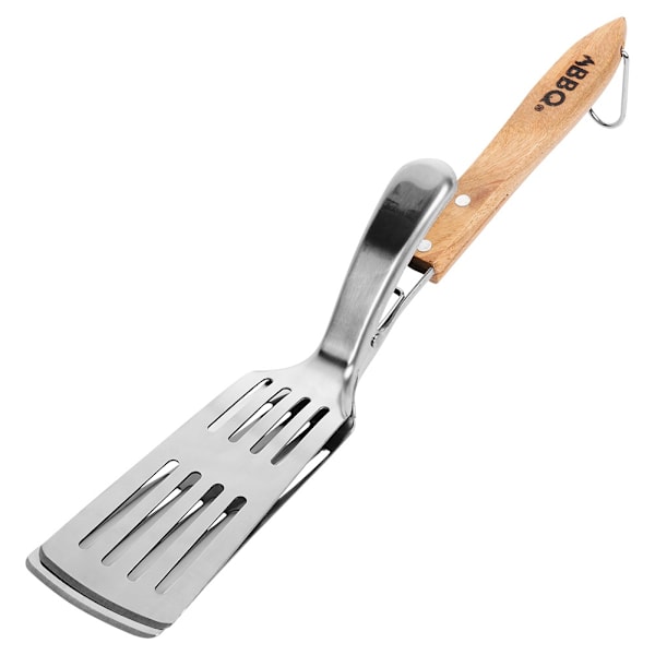 Grillspatel og tang 2i1 stål 40 cm