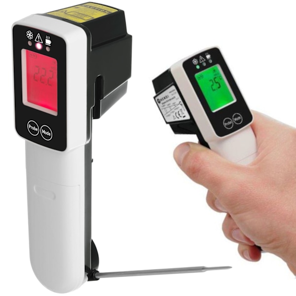 Digitaalinen infrapuna HACCP gastronominen lämpömittari anturin kanssa -60C - 350C - Hendi 271254