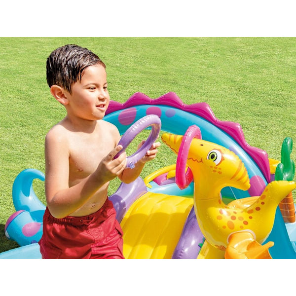 Oppustelig pool til børn, vandlegeplads, rutsjebane, springvand INTEX 57135