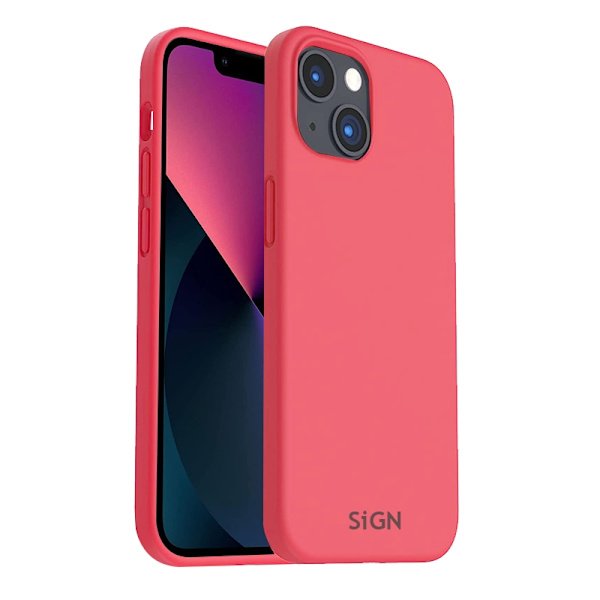 SiGN Liquid Silikonfodral till iPhone 14 - Vattenmelon Röd