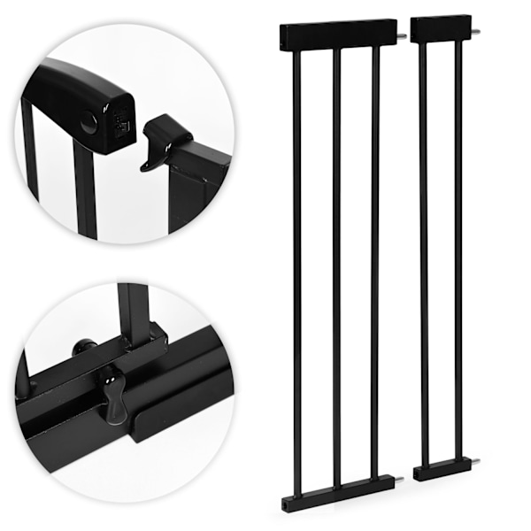 Sikkerhedslåge, 74-105 cm, til trapper og døre, stål, ekstra paneler, sort, ECOTOYS