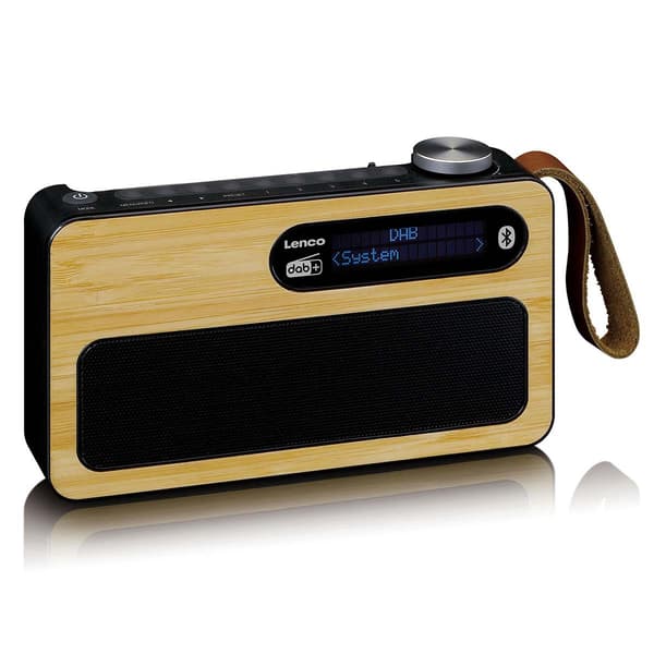 Kannettava DAB+/FM-radio Bluetoothilla, Bambu, Musta
