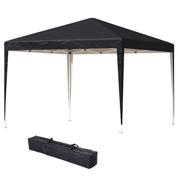 Pavillon ca 3x3m, vandafvisende, stabil, vintertæt pop-up foldepavillon, UV beskyttelse, sammenklappeligt partytelt, havetelt med taske, havepavillon