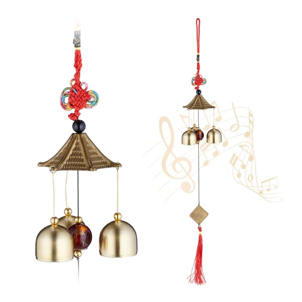 Feng Shui metall vindspel, set om 2