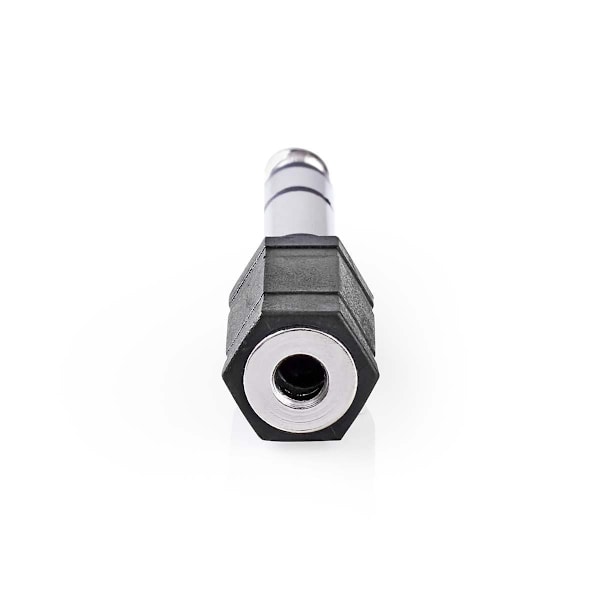 Stereo Audio Adapter | 6.35 mm Hanstik | 3.5 mm Hunstik | Nikkelplateret | Lige | ABS | Sort | 1 stk. | Box