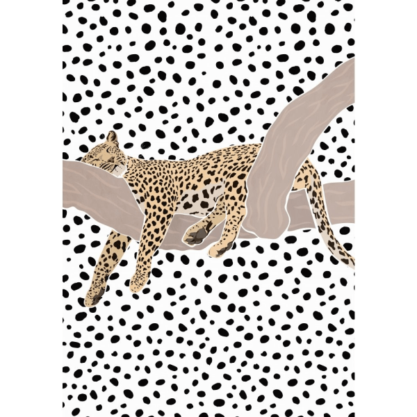 Leopard Sleeping Polkadots - 70x100 cm