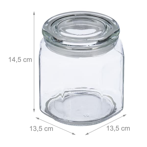 set med 6 förvaringsburkar med lock 1300 ml