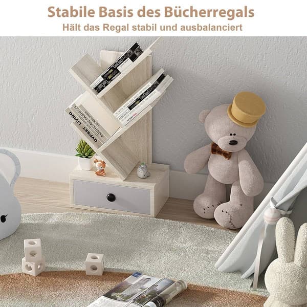 5 Eter Tree Bogreol med Skuffe Multi-Purpose CD & DVD Hylde Beige