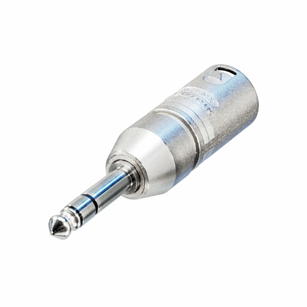 XLR Adapter XLR 3p hane - 6,35 mm, hane Silver