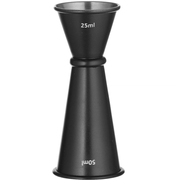 Dobbeltsidet bartendermålebæger med ring 25 ml 50 ml - sort