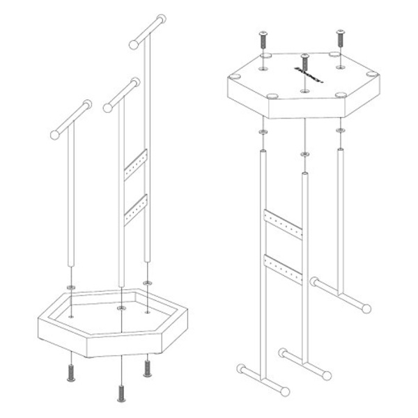 Elegant smyckeshållare med träbotten och 16 hål