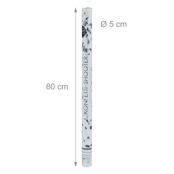 Konfettikanuuna 80 cm hopea