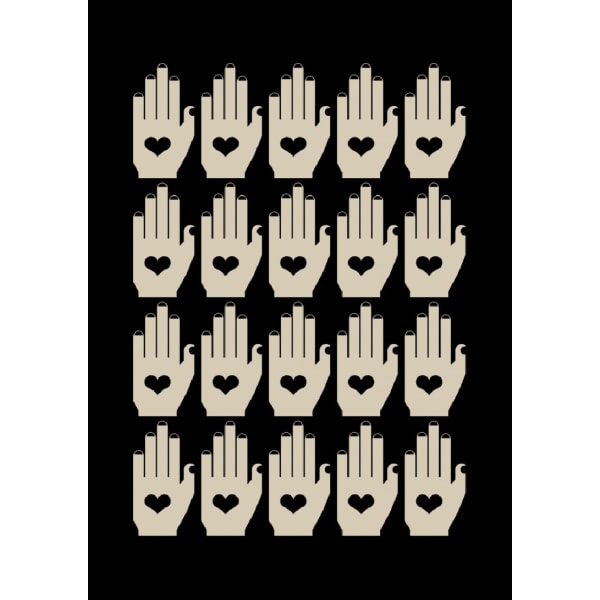 Retro Hands Black - 70x100 cm
