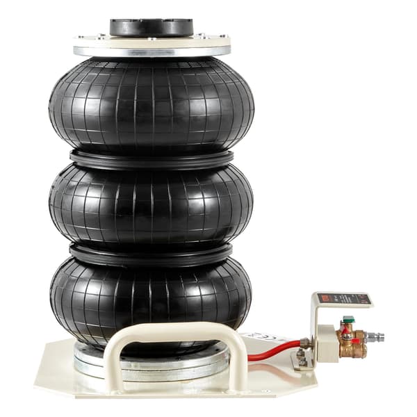 3-tons trippelsäcksdomkraft, 450 mm lyft, pneumatisk
