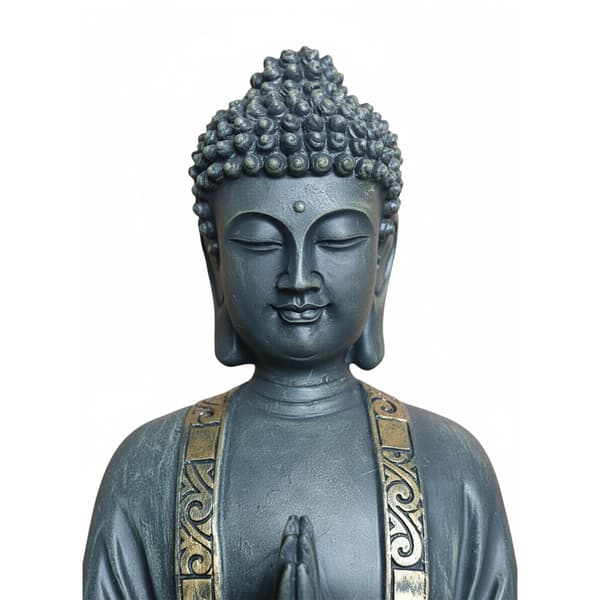 Buddhastaty 38 cm, väderbeständig polyresin