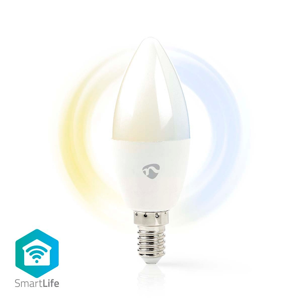 SmartLife LED-Lamppu | Wi-Fi | E14 | 470 lm | 4.9 W | Lämpimästä kylmään valkoiseen | 2700 - 6500 K | Android™ / IOS | Kynttilä | 1 kpl