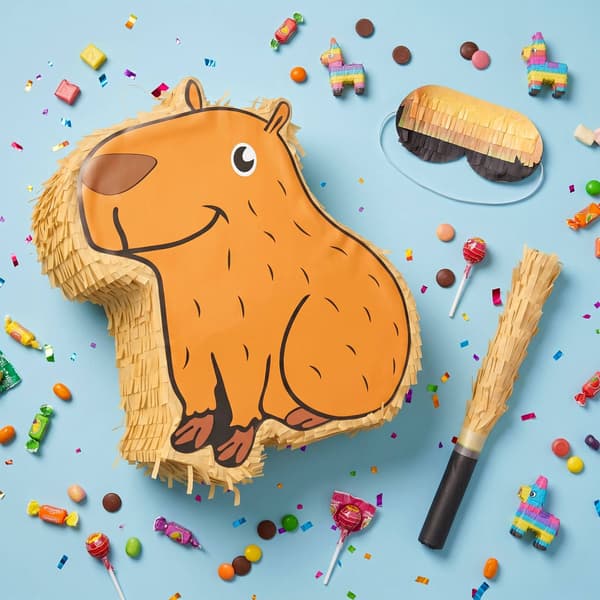 Capybara Pinata-sæt, pind og bind for øjnene inkluderet