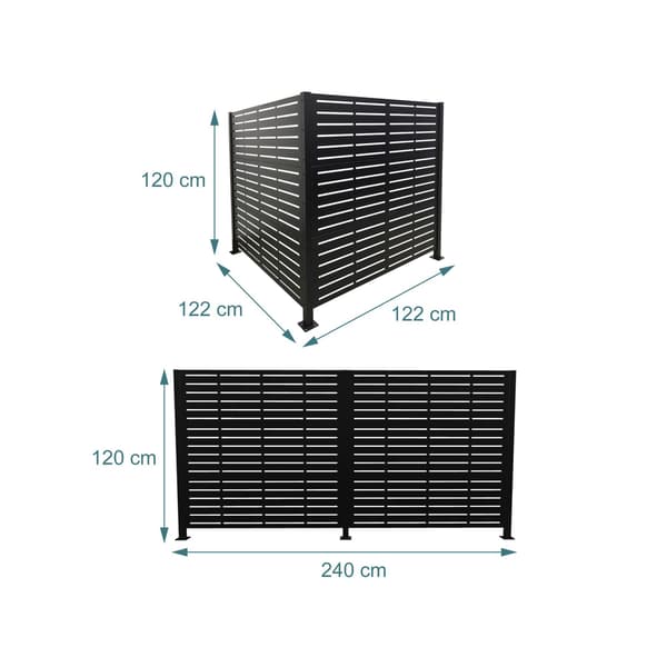 Insynsskydd för soptunnor, 120 cm, modulär design