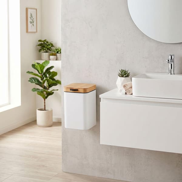 Vægmonteret 3L spand, hvid – Soft-Close låg