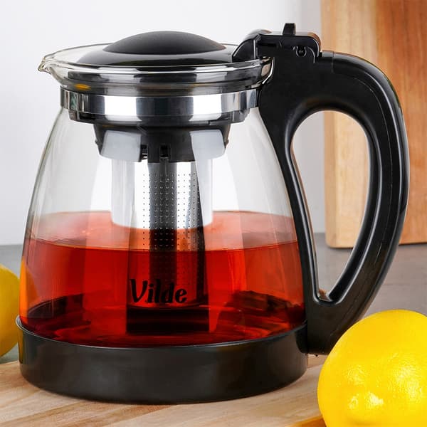 Varmebestandig glas tekande med infuser 2 l