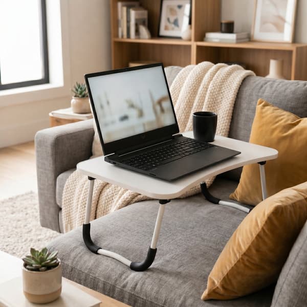 Sammenklappeligt laptopstativ, 60x40 cm, hvid