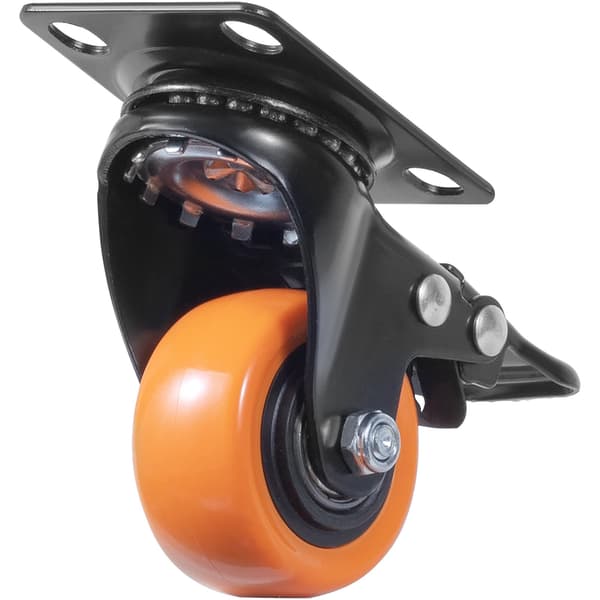 Svängbara hjul med platta, 5 cm, 4-pack, dubbel låsning, PVC