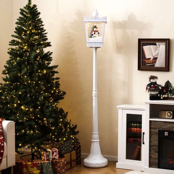 Julgatulampa 185 cm, varmvit LED, snöfall