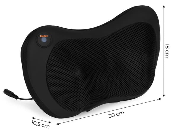 Varmet massagepude med 4 hoveder, 20W effekt