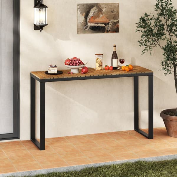 Udendørs terrassekonsolbord, 129 x 42 cm WPC-bordplade