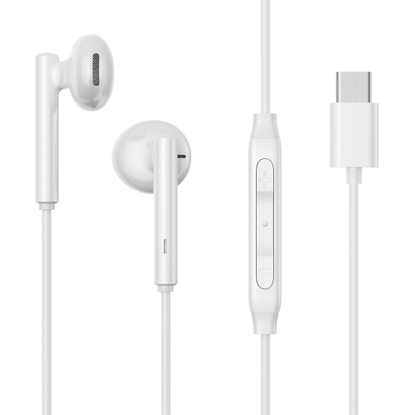 USB-C JR-EC05 headset in-ear hörlurar vita
