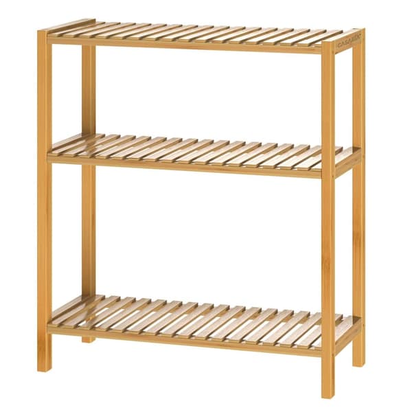 Bambus stående hylde, 3-lags, 66x58x26cm, 30kg kapacitet