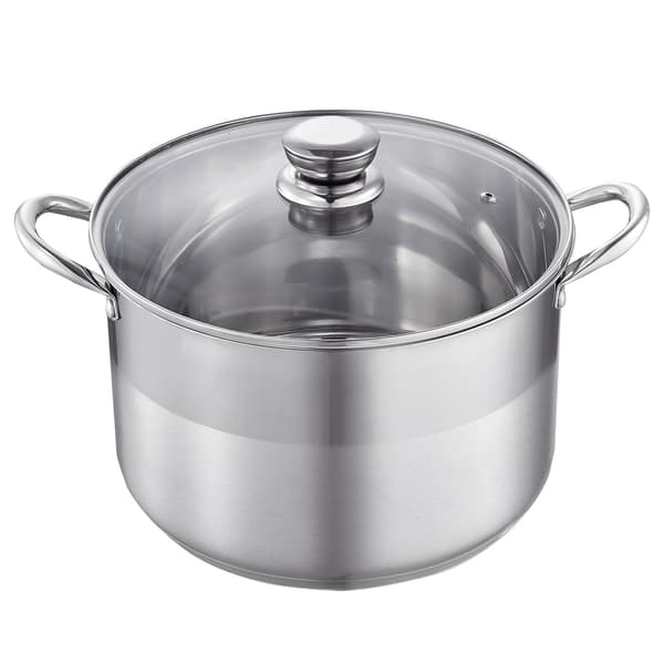 Rostfri gryta 11,4 l, glaslock, induktion