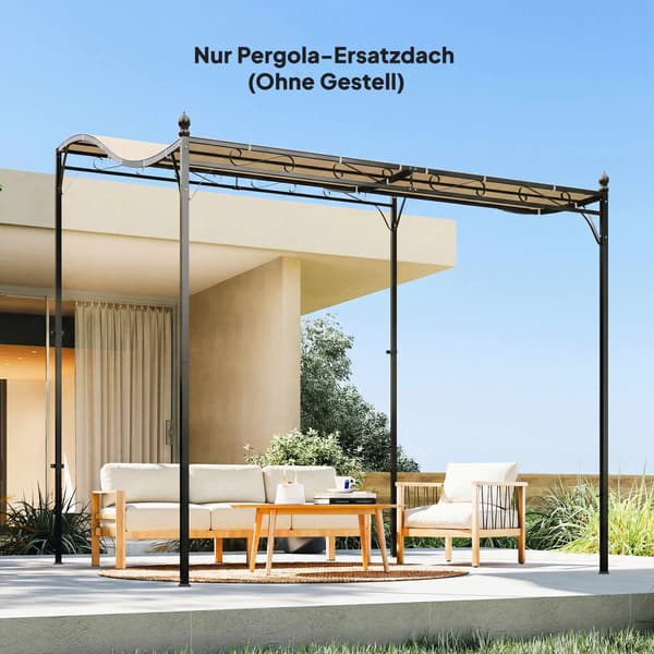 Pergola udskiftningsbaldakin, 3x3m, vandafvisende polyester