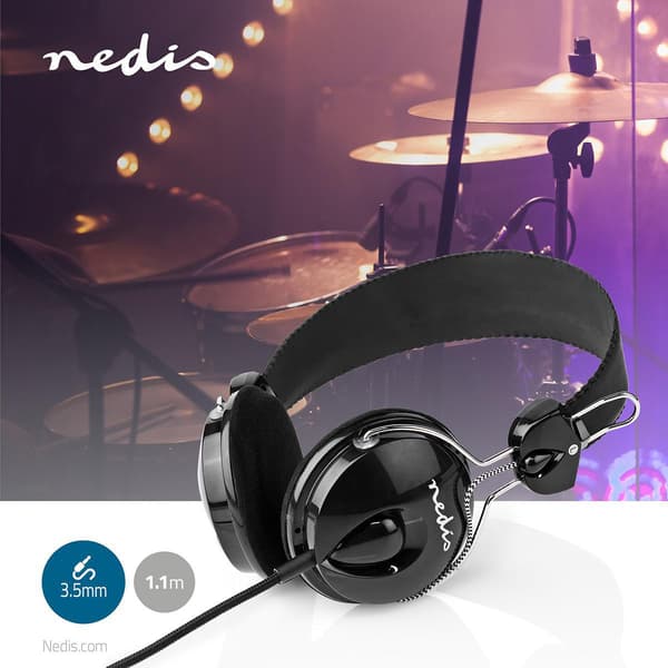 Kablede On-Ear Hovedtelefoner | 3.5 mm | Kabellængde: 1.10 m | Sort