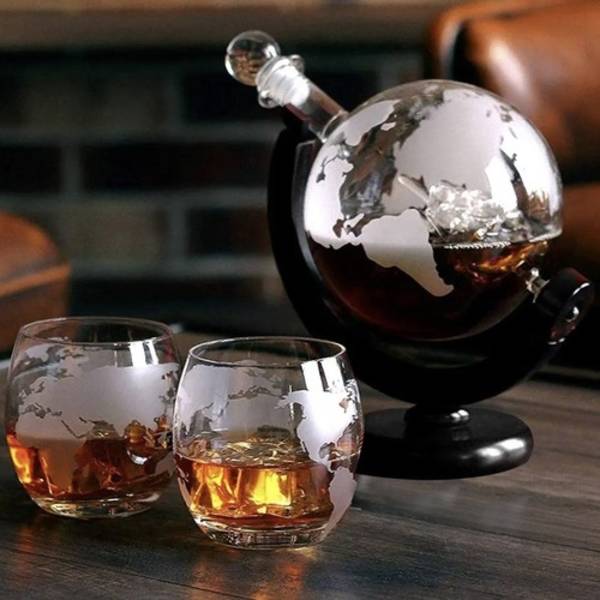 Karaff - jordglob - Malatec 22553 whiskyset