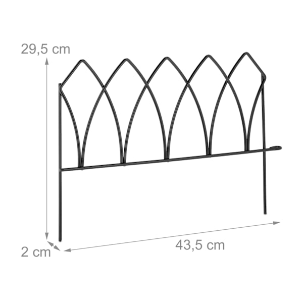 4-delat blomrabattstaket i metall