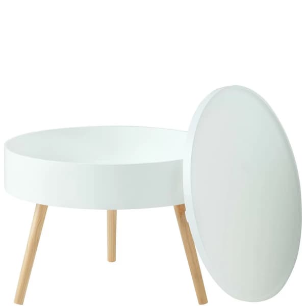 Rundt sofabord med opbevaring, 60 cm