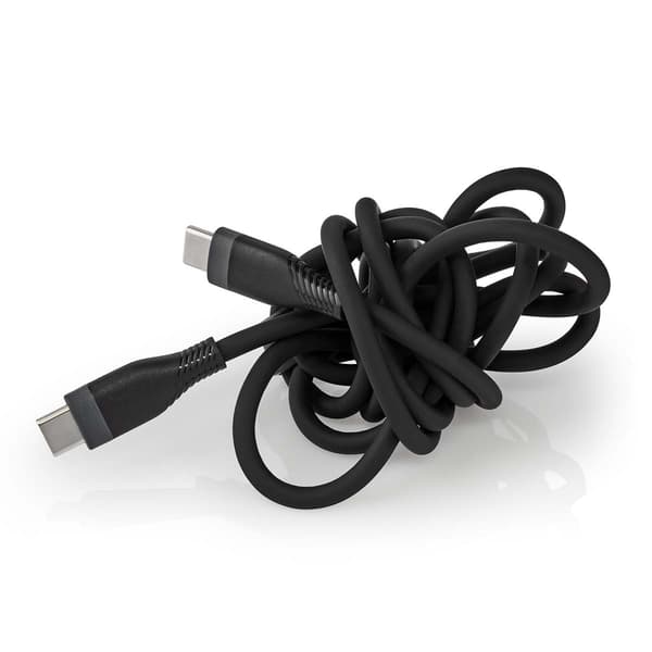 USB-kabel | USB 2.0 | USB-C™ Han | USB-C™ Han | 60 W | 480 Mbps | Nikkelplateret | 1.50 m | Runde | Silikone | Sort | Box