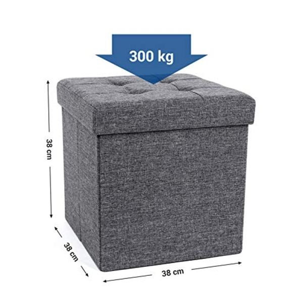 Kestävä ottomaani, jossa on piilotettu 40 litran tila, helppo koota