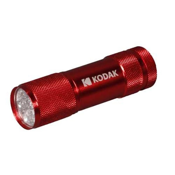 9-LED ficklampa i rött metallhus