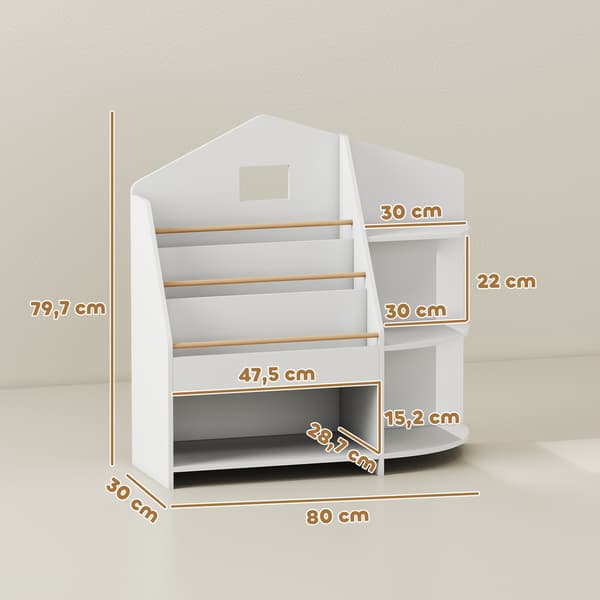 Børnehylde, 7 niveauer, bæreevne 40 kg, hvid