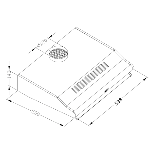 Köksfläkt under skåp - 60 cm Berdsen BE-10-A vit
