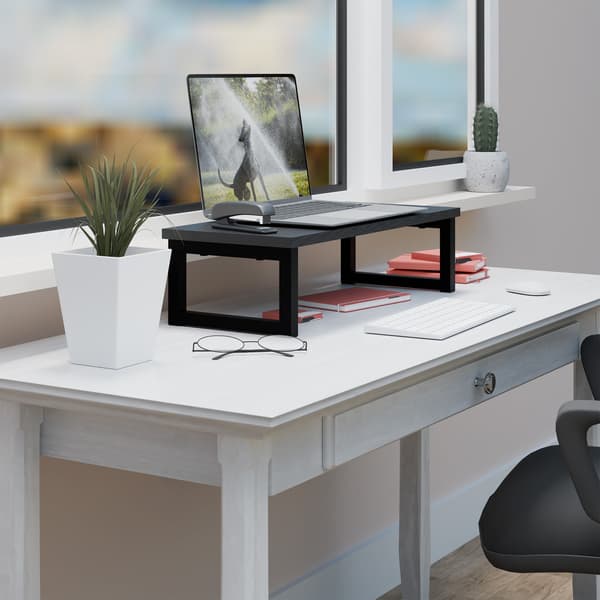 Industriell bildskärmsstativ – Ergonomisk bordsförhöjare, svart