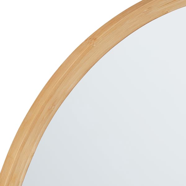 Rund bambu väggspegel 61 cm