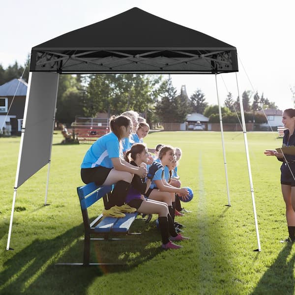 Justerbar 2x2m pop-up lysthus med sidevæg, sort