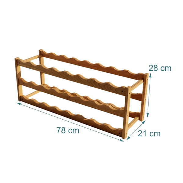 Pähkinäpuinen viiniteline 24 pullolle