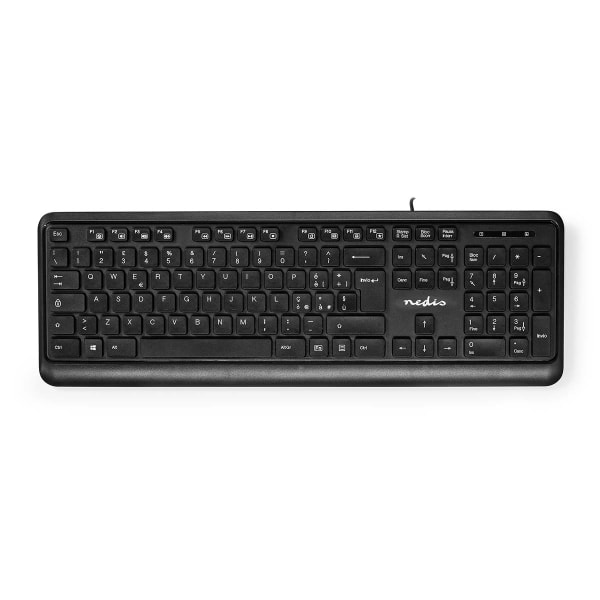 Wired Keyboard | USB-A | Multimedia | QWERTY | IT layout | Numerisk tastatur Sort