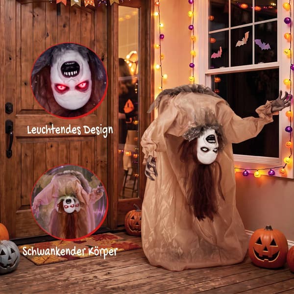 Animerat Halloween-spöke med glödande ögon, 100 cm hög