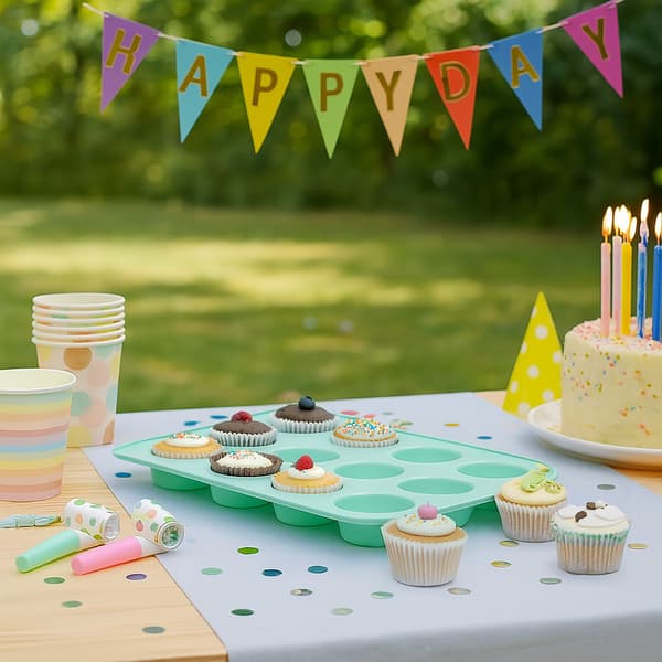 Muffin Cupcake Opbevaringsboks, Plads til 24, To-lags